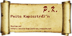 Peits Kapisztrán névjegykártya